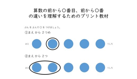 【プリント教材】算数：前から〇番目、前から〇番